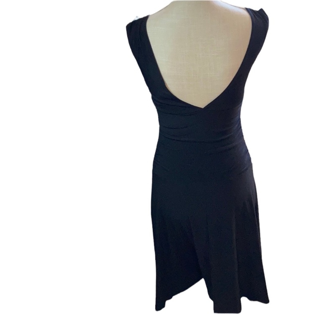 Assa Black V Neck Formal Midi dress - Picture 4 of 8